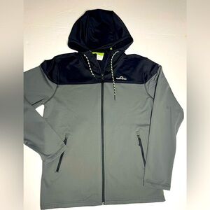 Kathmandu Hoodie Mens XL Grey Black Altica100 Full Zip Jacket Jumper Sweater